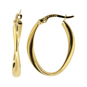 <p>9ct Yellow Gold and Silver Bonded Twist Hoop Earrings</p>